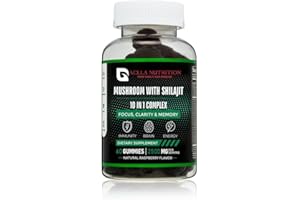ACLLA NUTRITION Aclla Mushroom Gummies with Shilajit – 10-in-1 Complex with Lion’s Mane, Reishi, Chaga & More – 2500mg – Brain, Energy & Immune Support – Vegan, Low Sugar, Non-GMO – 60 Raspberry Flavour