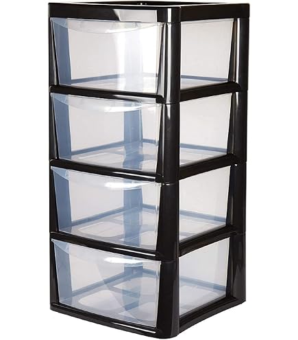 Wham Deep 4 Drawer Plastic Storage Tower in 2 Colours | UK Wham Deep 4 Drawer Plastic Storage Tower in 2 Colours | UK