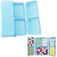 HANNEA® Daily Pill Organizer, 7 Compartments Portable Pill Case, Travel Pill Organizer, Folding Design Travel Pill Box to Hold Vitamins, Medicine, Fish Oils, Blue