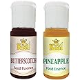 Mr. Kool Food Essence Butterscotch, Pineapple 20 mL X 2 Pack Liquid Food Essence Flavouring Emulsions Cake Baking, Cookies, Ice-cream, Sweets