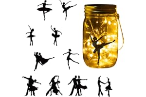 GLOBLELAND 10 Pz Danza Silhouette Window Stickers Ballerino Silhouette Wall Stickers Silhouette Wall Stickers per Lampada Si aggrappa Decalcomanie Lampada Decorazioni Home Decor Art Murale