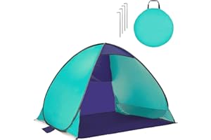 GEEZY Pop Up Tent - UV Sun Shelter for 2-3 Persons with Carry Bag - UPF 50+ Protection, Waterproof, Wind Resistant, Easy Setup, Portable - Beach Essentials for Camping, Picnic & Outdoor Adventures