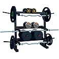 KENIT Heavy-Duty Multi-Purpose Dumbbell Rack, Plate Stand and Bar Holder (Black)