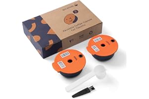 RECAFIMIL Capsules de café réutilisables, rechargeables, compatibles avec les machines Tassimo (60 ml + 180 ml)