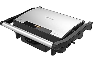 ‎CECOTEC Cecotec Elektrischer Kontaktgrill und Sandwichmaker Rock'nGrill Rapid. 1500 W, Grillfläche 24,5 x 17,3 cm, RockStone-Beschichtung, anpassbare obere Platte, Fettauffangschale.