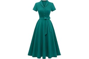 Wedtrend Sukienka koktajlowa w stylu vintage, linia A, długość do połowy, dekolt w serek, sukienka wieczorowa, elegancka sukienka na czas