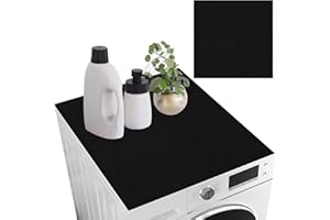 HIKPACKER Nakładka na pralkę, 60 x 60 cm, uniwersalna nakładka na pralkę, antypoślizgowa, czarna, regulowana gumowa podkładka, pokrowiec na pralkę, do kuchni, łazienki