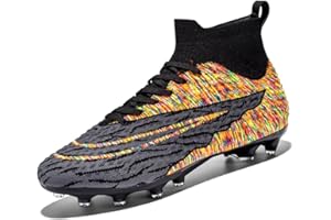 Hmhnsya - Scarpe professionali da calcio/atletica con tacchetti e collo alto, unisex, da uomo/ragazzo/bambino