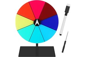 ZHXGO Portable Prize Wheel, 8 Slots Color Spin Fortune Wheel, Spinner Top Roulette Wheel with Marker Pen, Tabletop Roulette Spinnings Wheel with Screwdriver, Spinnings Game Wheel for Discount Carnival Party