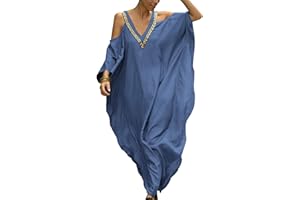 YouKD Vestido Largo Bohemio con Caftán Largo de Verano para Mujer Bata de Playa Talla Grande Kimono Talla Única