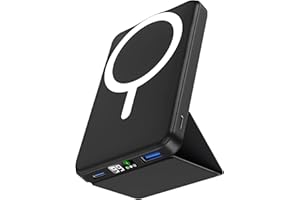 Podoru per Mag-safe Powerbank,10000mAh Wireless Power Bank Magnetico, PD 22.5W Ricarica Rapida con Display LED Caricabatterie Portatile per iPhone 16/15/14/13/12 Serie-Nero