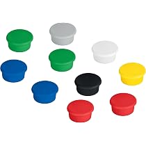 Aimants Ronds FRANKEN - Lot De 10 - Diamètre 24mm - Force 300g - Noir