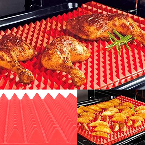 Silikon Backmatte,Valali Hitzebeständige Pyramide Silikon Backunterlagen Non-Stick Kochen Blätter für Kekse Huhn und mehr Fuktionen – 2 Pack - 6