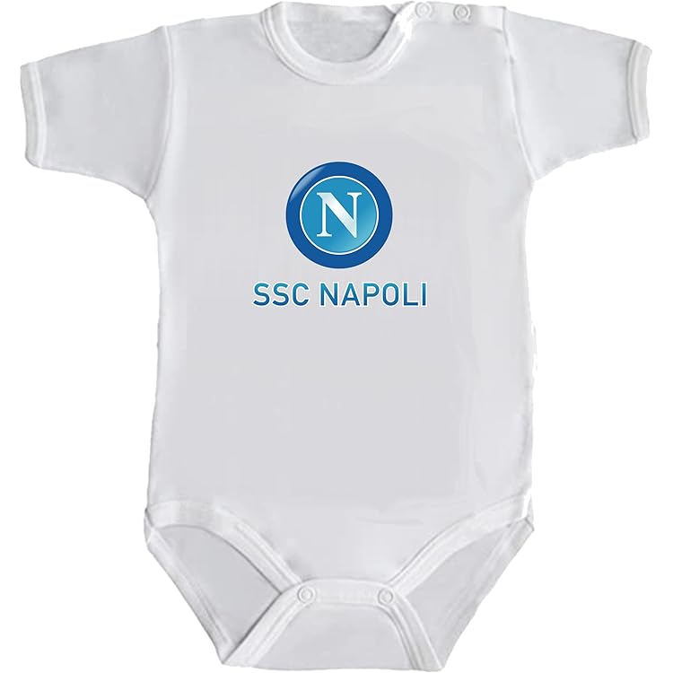 Body Infantile SSC Napoli - Forza Napoli Sempre, 100% Cotone, Taglia 3-6 Mesi - Foto 2