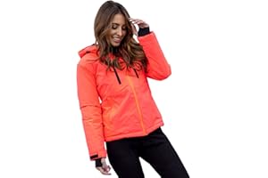 BOLF Mujer Chaqueta Esqui De Invierno con Capucha Cierre de Cremallera Chaqueta Forrada Ropa de Abrigo Estilo Deportivo Mix D4D