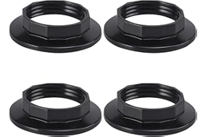 ‎DICUNO DiCUNO E14 Schraubring für Lampenfassung, hitzebeständige Gewinde Ring für Lampenschirm oder Glasschirm, 28MM, Schwarz Lampenhalter aus Kunststoff, 4er Set