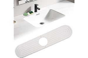 Lytonix 45x10cm Absorbent Faucet Mat, Protector Mueble Fregadero Diatomita, Alfombrilla para Grifo de Fregadero, Protector Salpicaduras Cocina, Quick Dry Stone Mat para Encimeras Baño