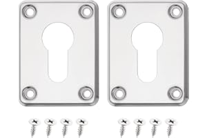 VGOL 2 Juegos de Reparación de Escudo de Llave Cubierta de Agujero de Repuesto Placa de Cubierta de Ojo de Cerradura Cuadrada de Acero Inoxidable Accesorios para El Hogar para Puerta Color Plateado