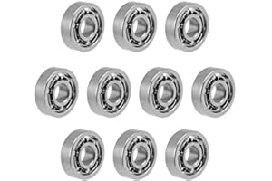 TOP-VIGOR 10Pcs 681XK Deep Groove Ball Bearings, Z2 1.5mm x 4mm x 1.2mm Double Sealed Industrial Bearings, Open Type Chrome Steel Skateboard Bearings for Electrical Instrument Equipment