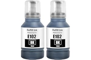 LAIPENG 102 Ink Compatible with Epson 102 Ink Refill Bottles for Ecotank ET-2700 ET-2750 ET-2751 ET-2756 ET-2850 ET-2851 ET-2856 ET-3700 ET-3750 ET-3850 ET-4750 ET-4850 ET-4856 ET-15000 (2 Black)