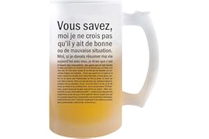 Planetee Chope de bière Je ne crois pas qu'il y ait de bonne ou de mauvaise situation | Verre à bière Pinte métier humour imprimé en France