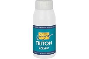 KREUL 17017 - Solo Goya Triton Peinture acrylique Blanc Flacon de 750 ml Séchage rapide avec un aspect mat Qualité étude Peinture à base d’eau polyvalente, opaque et économique