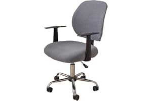 LIFEDX Pokrowiec na krzesło biurowe, dzielony ochronny i zdejmowany, rozciągliwy poliester kukurydziany materiał welurowy Uniwersalne pokrowce na krzesła (nie krzesło),Grey,1PC