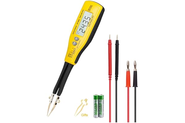 Smart SMD Testeur Numérique AP-990C Multimètre Testeur Pince Clips de Test Intelligents Affichage 5999 Points pour Capacitance,Résistance, Tension avec Test de Diode/Sonnerie de Continuité/Arrêt Auto