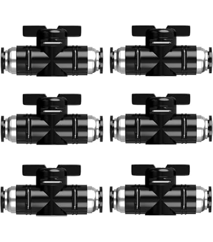 2 Stück Pneumatik Steckverbinder - Kugelhahn Für 8mm Luftschläuche Mit Absperrfunktion