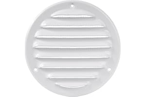 Repa Market Grille d'aération en métal Blanc de 10 cm – Grille d'aération Ronde – Grille d'aération – Maille d'écran intégrée – Ventilation CVC (100 mm)