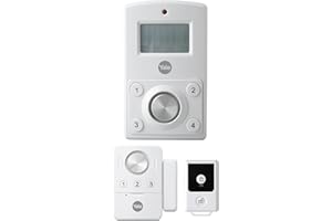 Yale Mini Wireless Alarm Kit - 130 dB siren, Motion Detector, 4 digit PIN Code, Door Contact, Key Fob with 70 m range, Battery Powered