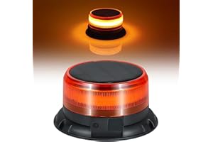 Fxlpower Gyrophare LED Orange Sans Fil | Rechargeable | Magnétique | 9 Modes de Clignotement | LED Avertissement pour Camions, Engins de Chantier, Voitures, Tracteurs, Remorques, Chasse-Neige