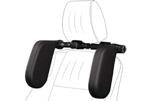 SiegenPro Reposacabezas Lateral Del Coche, Reposacabezas Coche con Barra Deslizante Ajustable Reposacabezas Giratorio de 360º Apto Para Niños Adultos Soporte Para La Cabeza (Negro)