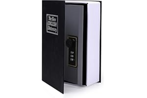 MYMEALIVOS Book Safe, Real Paper Diversion Safe with Combination Lock， Safe box for Home Office，Black