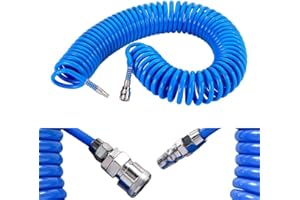 A.M.C. Tubo Aria Compressa 15 Metri Flessibile per Compressore Attacco Rapido