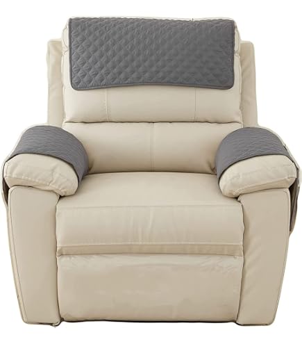 Housses D'Accoudoir Et D'Appui-tête Pour Canapé/Fauteuil - Lot 3 Pièces (Gris Clair) - Velours Doux, Avec Poches