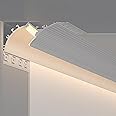Innovz Coving for Ceilings Wall/Ceiling Cornice Moulding with LED Channel, Crown Moulding Lighting Coving Track Customizable, Downward Upward Wall Washer Lighting LED Diffuser(25 m/82 ft)