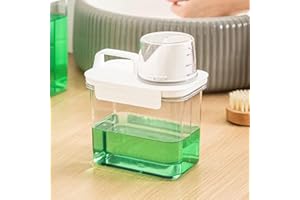 YIJOY 1100ml Airtight Laundry Detergent Dispenser with Measuring Cup, Multi-Use Laundry Powder Detergent Dispenser, Washing Powder Container Storage Bucket Detergent Box