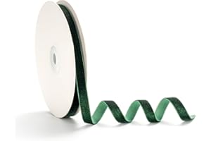 AOKSUNOVA Nastro di velluto verde scuro, nastro in velluto, 1 cm x 9 m