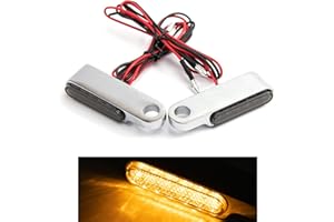 ‎EVOMOSA Mini Motorrad Blinker LED Fließend Blinkende Blinkerlampe Für Motorrad Scooter Cafe Race (Silber)