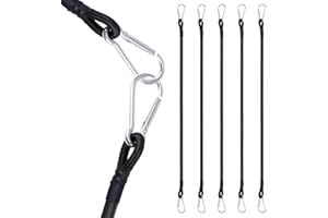 moinkerin Tendeurs Elastique avec Mousqueton,5 Pièces 60CM Elastique Résistant Sandow Elastique pour Sécuriser Les Bagages, Les Porte-Bagages, Les Campements, Les Motos, Les Bâches