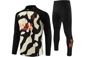 GENERIC PSG Tracksuit for Kids/Adults 2PC （Size Larger than usual） Football Training Uniform and Pant,Sportswear Breathable Jacket & Jogging Set Unisex Sweatsuit