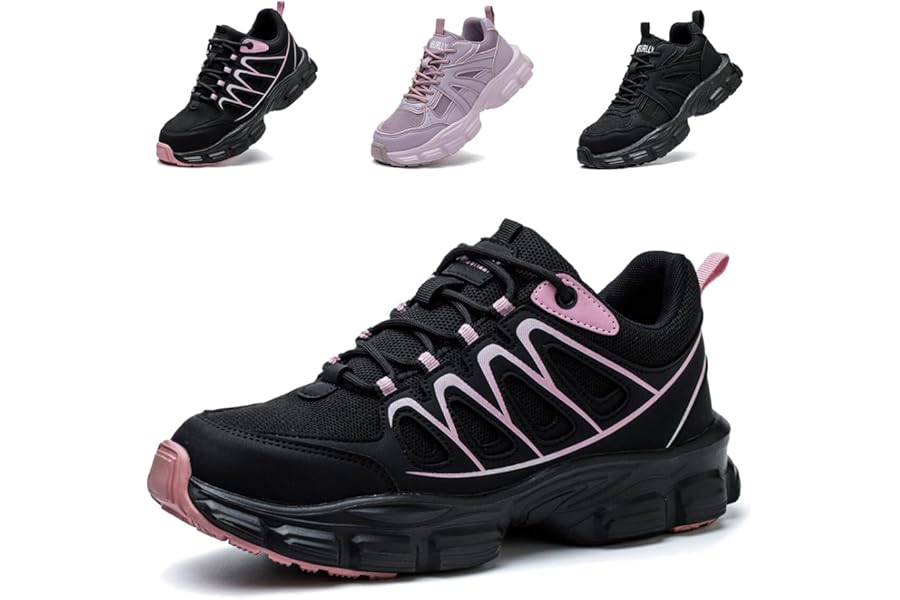 Safety Trainers Womens Steel Toe Cap Trainers Work Safety Shoes Women Lightweight Breathable Industrial Sneakers Non-Slip Puncture Proof