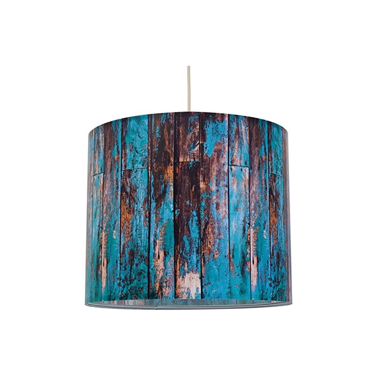 anna wand Lampenschirm WOOD TÜRKIS – Schirm für Lampen mit Motiv in