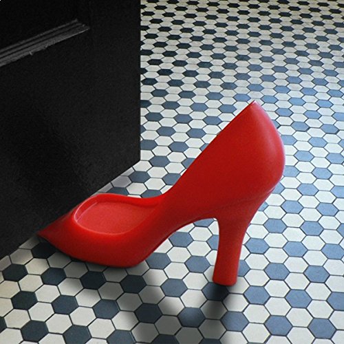 stop-porte Stil Schuh Keilabsatz Block Tür Schwarz