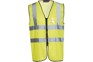 Blackrock Hi Vis Yellow Executive Sleeveless Vest Waistcoat, Men's and Women's Full-Length Zip, Lightweight, Reflective High Visibility Safety Wear, Fully EN Certified - XL