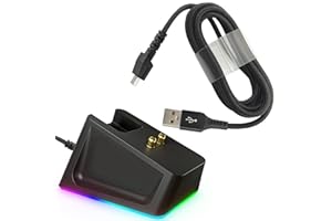 REEYEAR Dock di ricarica con cavo di ricarica USB da 1,5 m, adatto per mouse Razer Naga Pro/DeathAdder/Basilisk/Viper Ultimate Gaming, dock magnetico con indicatore di stato di carica e adesivo antiscivolo