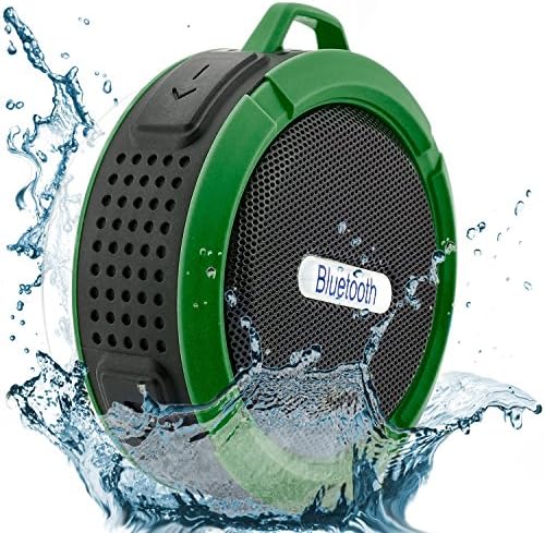 Saxonia Outdoor Bluetooth Speaker Mini 5W Portable Mobile Wireless Box with suction cup for shower bath Sport Camping (waterproof) Green