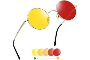 Joopin Runda Solglasögon 2-pack för Män Kvinnor Polariserade UV400-skydd | Retro Hippie Steampunk Solglasögon Herr Dam för Fest Resor Och Vardagligt Bruk