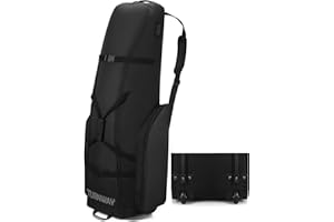 LEHAK TurnWay Padded Foldable Golf Travel Covers/Club Bag/Carry Bag/Case Cart Bag with Wheels, 1800D Polyester, Waterproof, Soft-Sided Spacial Size for Golf Gear Transportation